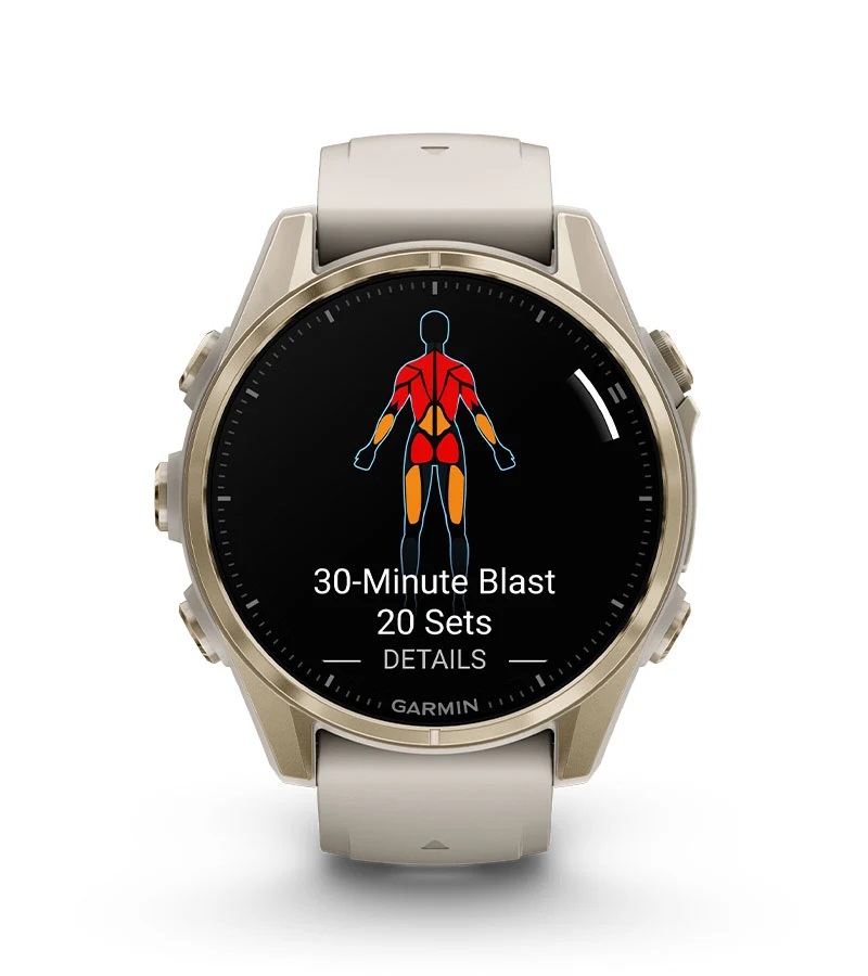 Умные часы Garmin Fenix 8, 43 мм, AMOLED, Silver with White Stone silicone band